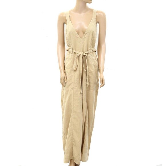 Free People Pretty Simple Utility One-Piece Jumpsuit Dress Wrap Solid XS 270115 - Picture 6 of 10